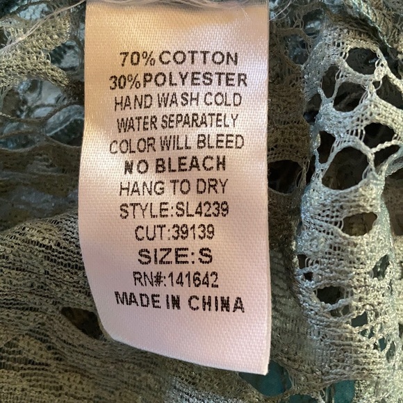 She + Sky Green Lace Cardigan Size Small - Picture 7 of 7